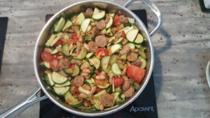 Zucchini with Italian Sausage and Cannelini Beans